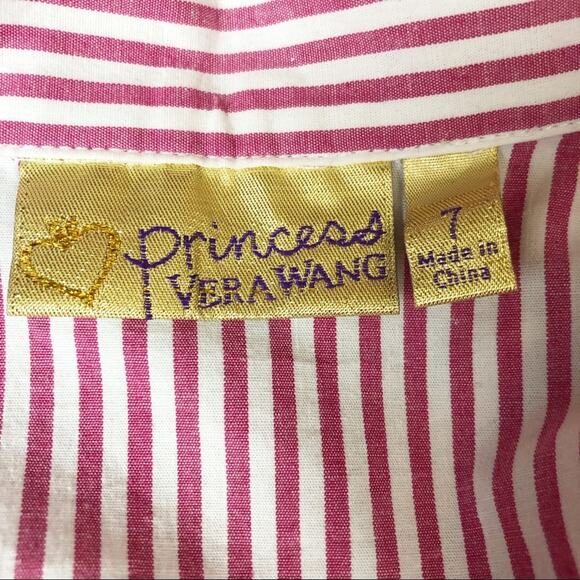 NWOT Princess Vera Wang Striped Button Down Tie Front Shirt Size 7 - Picture 4 of 4